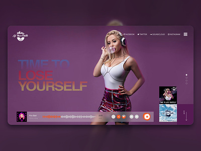 DJ MissOdette - personal website branding dj identity interface landing logo music player purple sketch ui ux web website