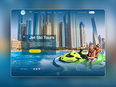 Ride In Dubai - Dubai’s Jet Ski rental company branding ecommerce identity illustration interface jetski landing logo mobile app rent tourism travel ui ux web website