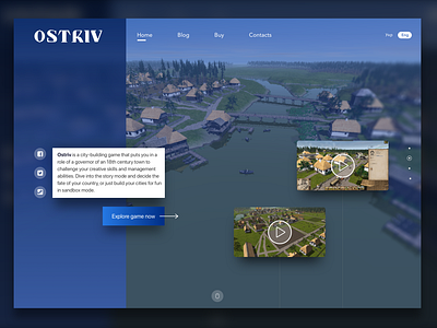 Ostriv game - landing page