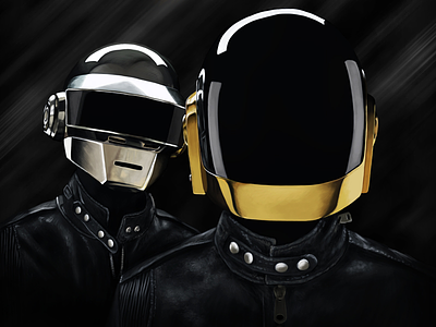 Daft Punk daft punk digital painting drawing gloss illustration metal music painting