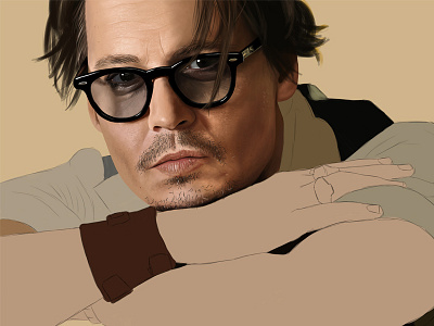 Johnny Depp (WIP) digital painting drawing face glasses hollywood illustration johnny depp painting portrait