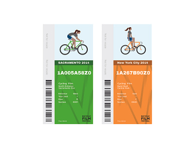 Bicycle Film Festival | Tickets design flat illustration illustrator minimal typography vector