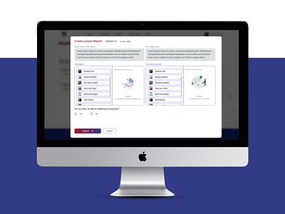 LMS Lesson Report Popup absent app course form homework learning learning app learning management system management system student teacher ui ux ux design web web app