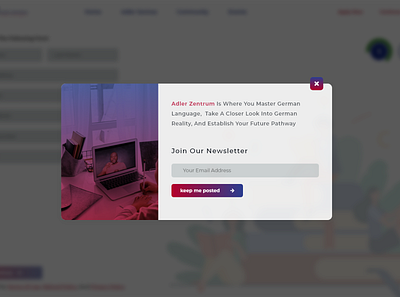 Newsletter Popup course newsletter newsletter template popup ui ux website design