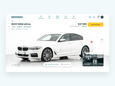 Driverama - Fairness 360 3d app car design interface platform tool ui ux web website