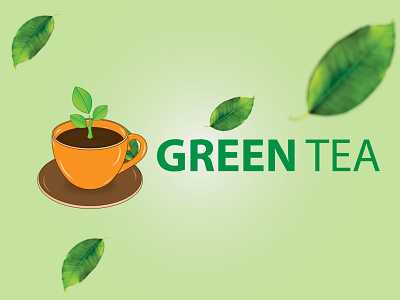 Green Tea | Logo Design | Coffee Logo Design- Branding 3d animation branding graphic design illustration illustrator logo logo designer logo designing motion graphics ui vector vector art