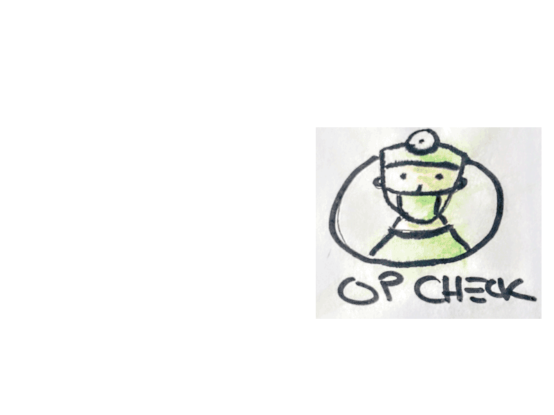 OPcheck character design logo medicinal