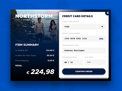 Checkout blue cards color design typography ui web