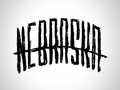 Nebraska brush hand lettering