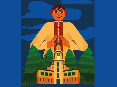 The tower of my hometown character design graphic design illustration vector