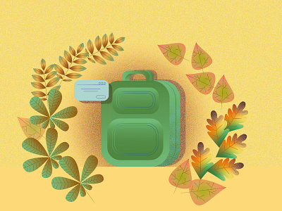 maybe a green suitcase branding design graphic design illustration minimal vector