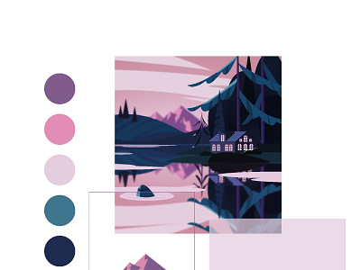 evening palette design illustration minimal vector