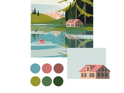 summer palette design illustration minimal vector