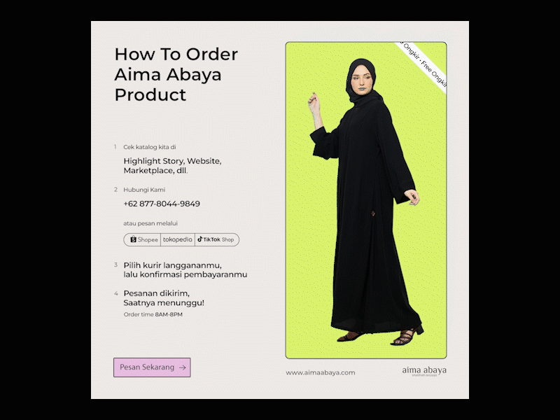 How To Order – Motion Graphic – Aima Abaya app branding design graphic design illustration logo motion graphics typography ui ux vector