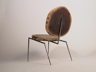 Reclaimed Walnut Lounge Chair chair furniture steel wood