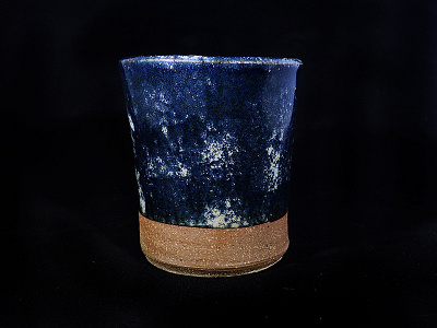 Blue Stoneware Cup ceramics pottery vessel