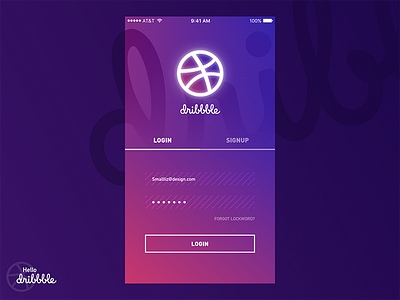 Hello Dribbble debut dribbble first login shot signin signup