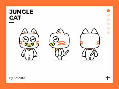 Jungle Cat cat cute design flat icon illustration jungle mbe ui
