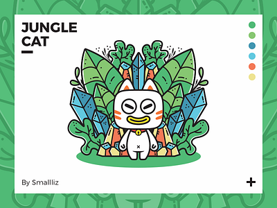 Jungle Cat Illustration cat cute design flat icon illustration jungle mbe ui