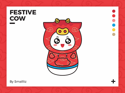 Festive Cow cow cute design festive flat happy icon illustration ui