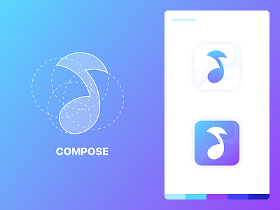 AI music branding design flat icon logo