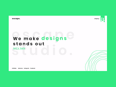 Escape Studio A Digital Agency. minimal ui ui design uiux web web design