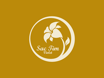 Logo Sac Tim branding creative design flower identity logo logotype mark round shop symbol yellow