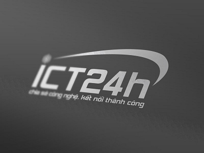 Logo Ict24h Final Mockup branding creative design ict identity logo logotype mark mockup monogram symbol technology