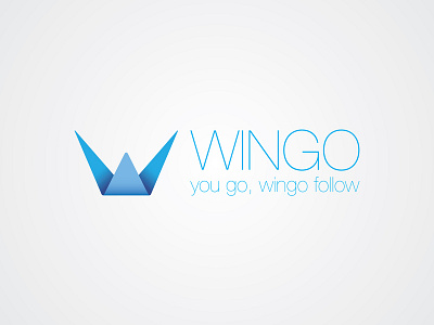 Logo Wingo blue creative crown design fashion folding icon logo logotype mark shop symbol
