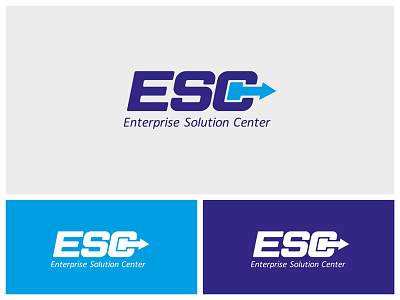 Logo Esc black blue branding develop hand icon identity logo logotype technology typography white
