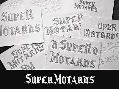 Logo Super Motards branding building process creative design gothic grid system identity lettering logo logotype mark motard
