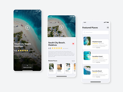 The Travel UI App app app design beach design experience travel app ui ux