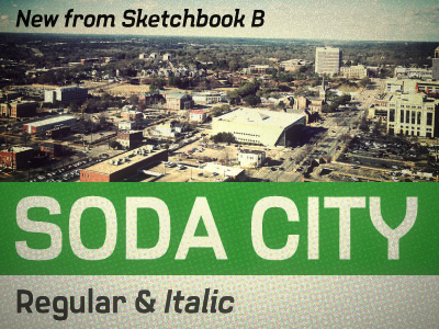 Soda City columbia flare font green soda city