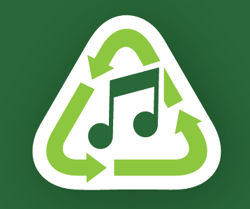 Music Recycled green monochromatic music recycled