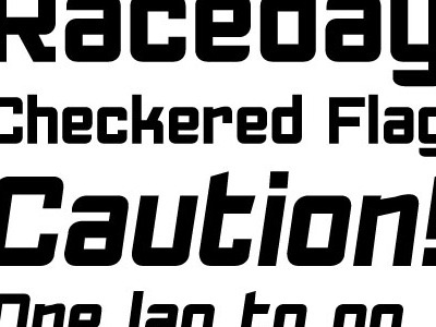 Raceday black font type