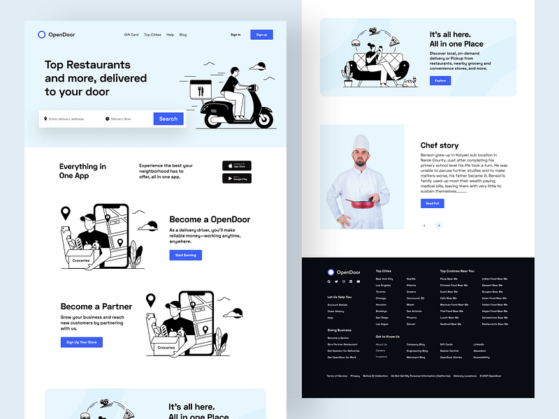 Restaurant Food Delivery Landing page by Shahid Miah for Drawstack on ...