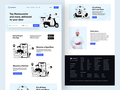 Restaurant Food Delivery Landing page delivery landing page food delivery food webstie illustration landing product design restaurant app restaurant landing page restaurant website website design