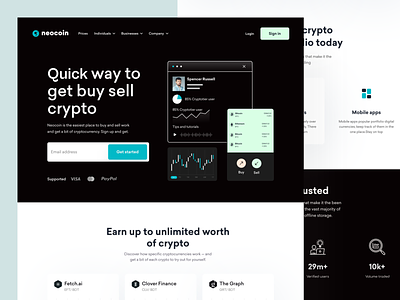 Crypto Buy Sell website design