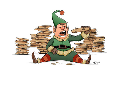 Cookie Elf characters christmas cookies elf illustration