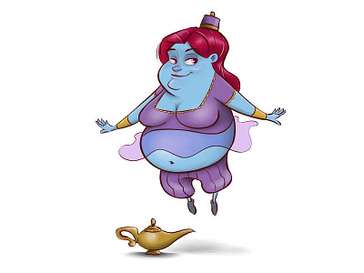 Genie characters genie illustration lamp