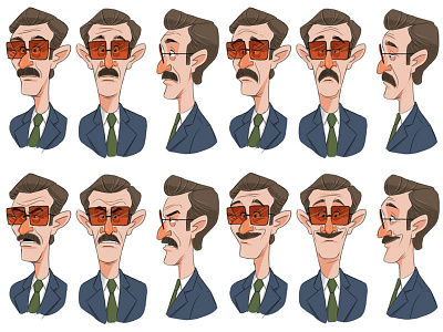 Expression turns business man character design