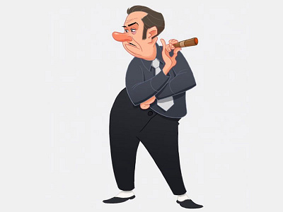 Snooty Cigar Man character design