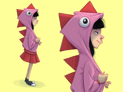 Kid character design girl hoodie