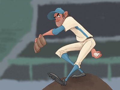Pitcher baseball character design pitcher