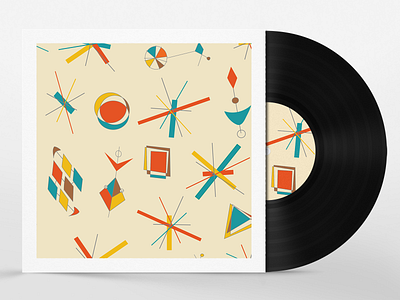 Mid-century Modern Vinyl Record Album design mid century modern mid century modern design mock up mockup patterns record cover seamless pattern shapes vinyl record