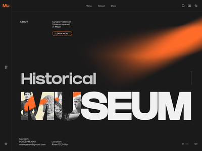 Historical Museum Website black history homepage minimal museum product design website