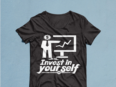 Invest in yourself T-shirt design 2023 animation best best 2022 black branding christmas design graphic design illustration invest in yourself mahadi new year t shirt design trendy typography vector white