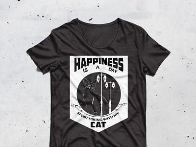 Cat lover with happiness T-shirt design 2023 animation best best 2022 black branding cat cat lover design graphic design happiness illustration logo unique vector white