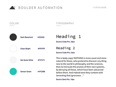 Boulder Automation Style Guide v1 style guide