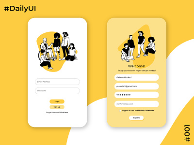 Daily UI Challenge #1 Sign Up Screen app concept app design dailyui dailyui 001 dailyuichallenge design mobile app mobile design mobile ui open peeps ui uidesign